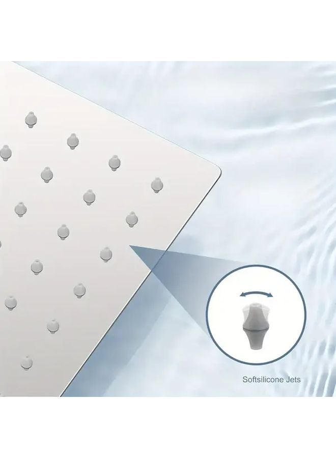12 Inch Chrome Polished Stainless Steel Rain Shower Head With Silicone Nozzles - Image 5
